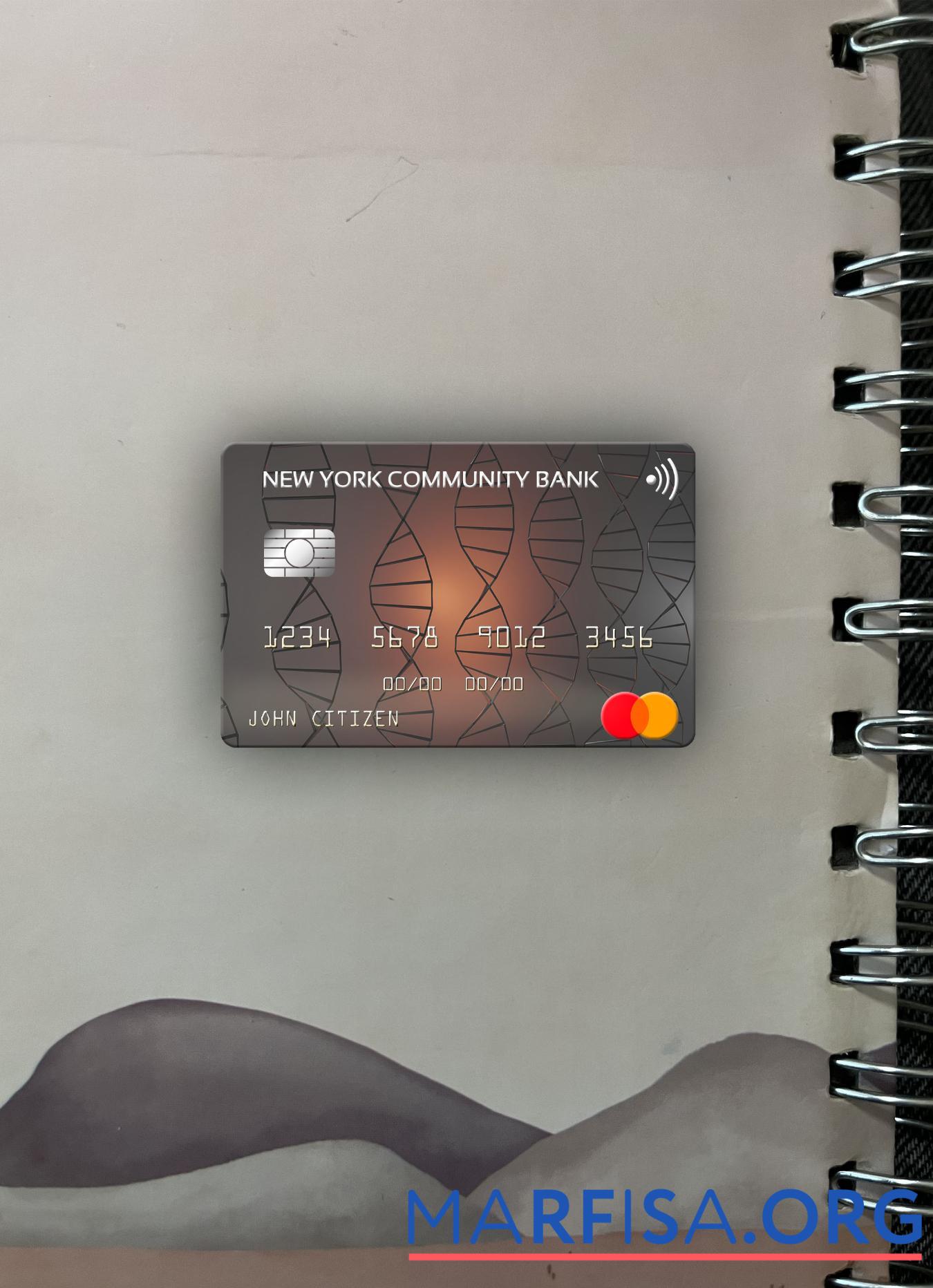 Downloadable USA New York Community Bank mastercard photolook front download for verification